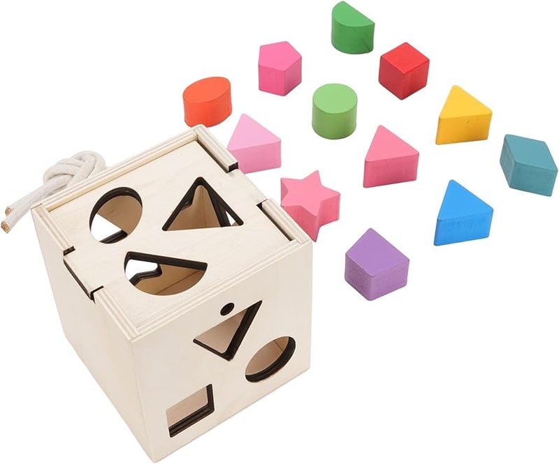 لعبة ألغاز مطابقة الأشكال والألوان الخشبية التعليمية للأطفال بعمر سنة واحدة - Image 3